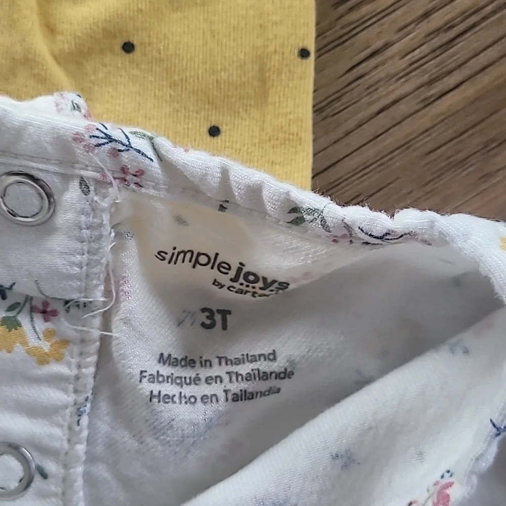 Carter's Matching Set Pants and Tunic Top, 3T, Yellow, Polka-Dots, Cream, Floral